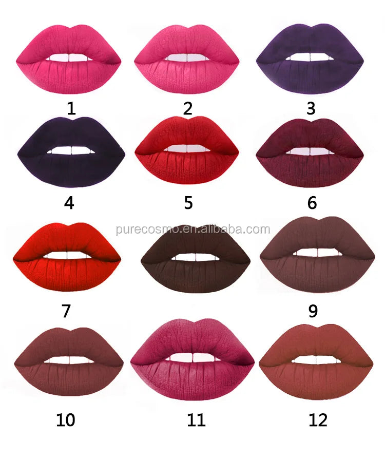 Brand Glitter Matte Smooth Lipstick Creamy Kissable Shadow Penis Lipstick